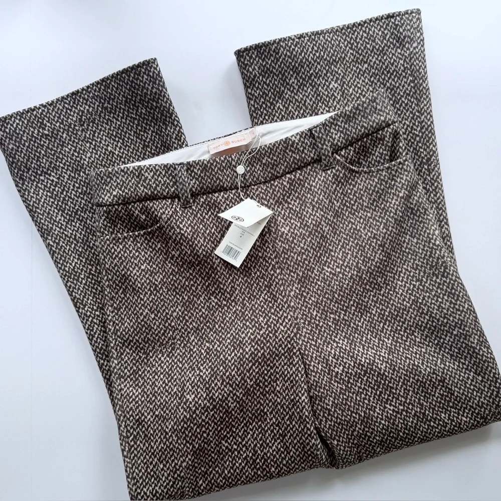 Tory Burch Gray Tweed Flare Trousers